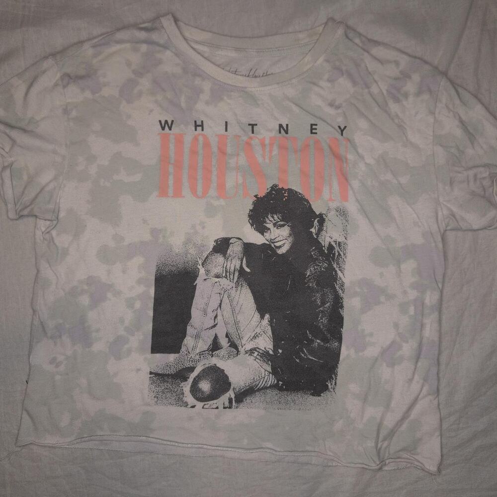Whitney houston white cotton t shirt